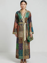 IMPERIAL MOSAIC SILK KIMONO ROBE