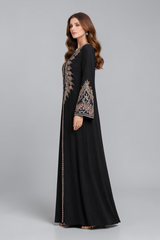 Black Embroidered Abaya