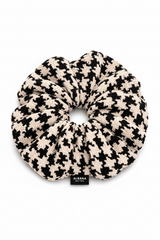 Houndstooth Cream Boucle Oversized Scrunchie