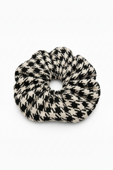 Houndstooth Grey Boucle Oversized Scrunchie