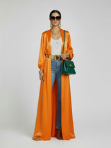 Orange Satin Abaya