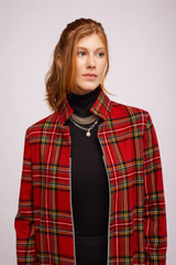 Red Tartan Plaid Coat