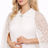 Rose Embroidered Sheer Cape