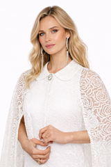 Rose Embroidered Sheer Cape
