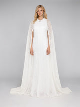 Rose Embroidered Sheer Cape