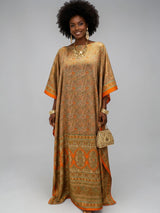 PEACH PAISLEY SILK KAFTAN
