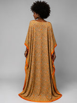 PEACH PAISLEY SILK KAFTAN