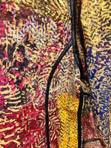 IMPERIAL MOSAIC SILK MID COAT— NOIR TRIM
