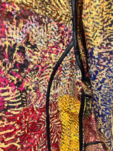 IMPERIAL MOSAIC SILK MID COAT— NOIR TRIM