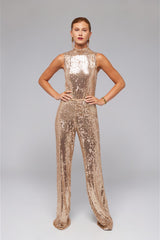 Gold Sequin Sleeveless Blouse