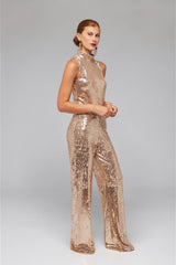 Gold Sequin Sleeveless Blouse