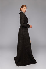 Black Jacquard Bolero Coat