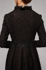 Black Jacquard Bolero Coat