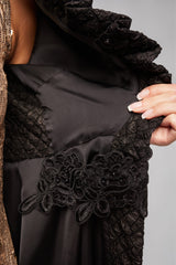 Black Jacquard Bolero Coat