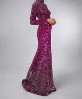 Fuschia Ombre Sequin Mermaid Gown