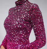 Fuschia Ombre Sequin Mermaid Gown