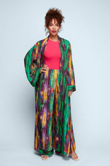 Color Stripes Wide Leg Pants