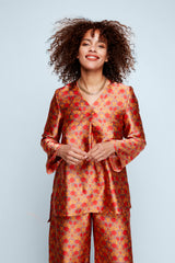 Mandarin Scrolls Silk Tunic