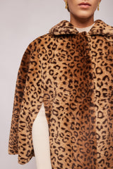 Leopard Faux Fur Cape