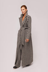 Houndstooth Wool Coat