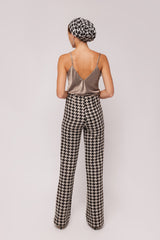 Houndstooth Wool Flare Pant