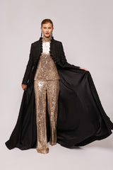 Black Jacquard Bolero Coat