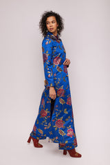 Blue Floral Brocade Coat