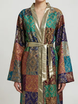 IMPERIAL MOSAIC SILK KIMONO ROBE