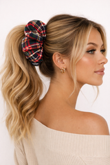 Tartan Plaid Oversized Scrunchie