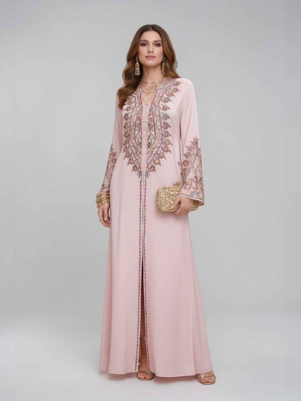 ROSE HERITAGE EMBELLISHED KAFTAN