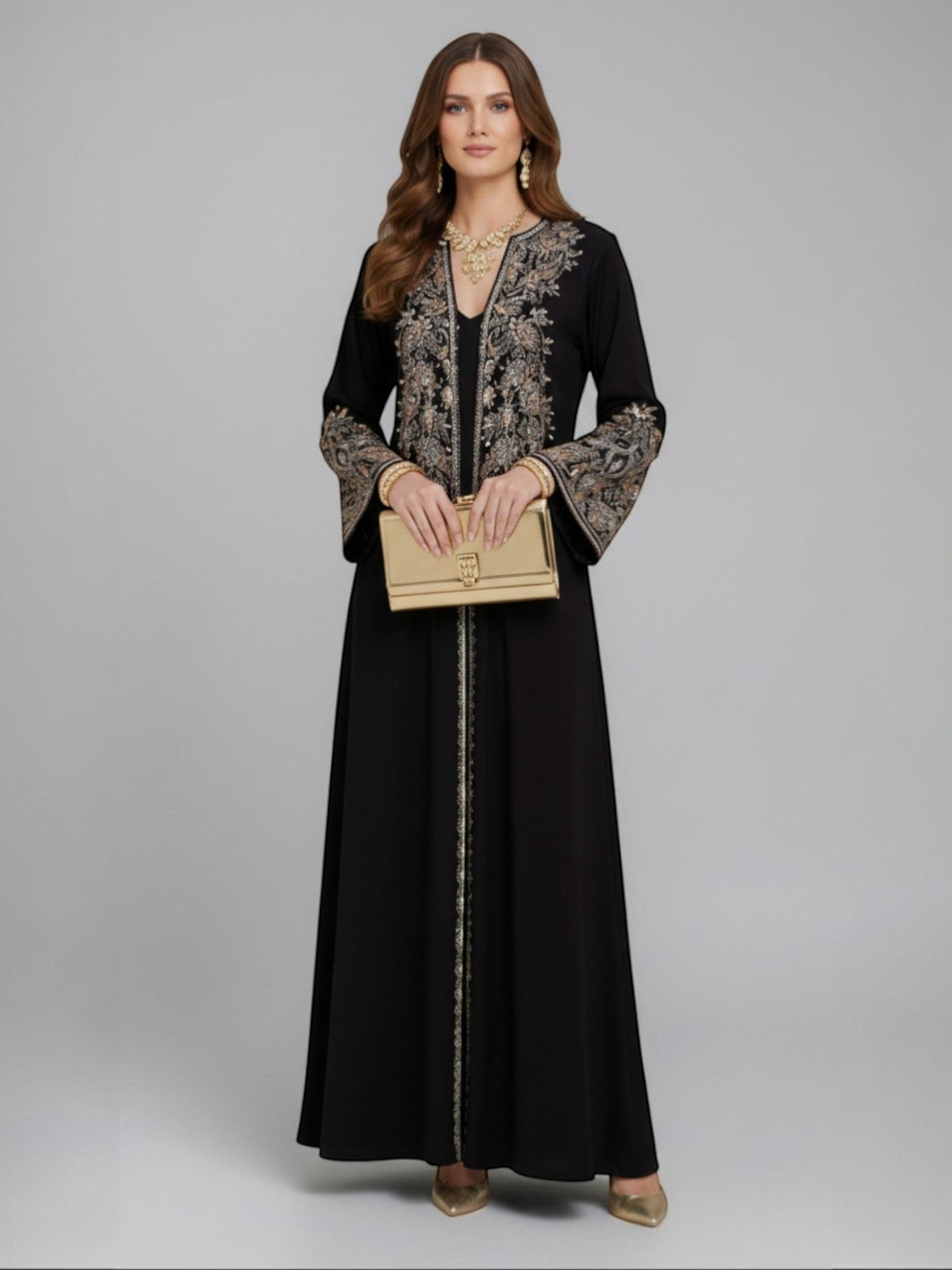 NOIR HERITAGE EMBELLISHED KAFTAN
