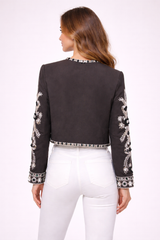 Crystal Embellished Crop Jacket