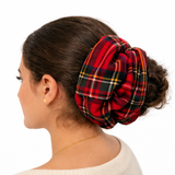 Red Tartan Plaid Oversized Scrunchie