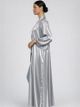 Gray Satin Abaya