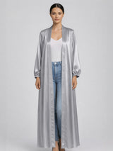 Gray Satin Abaya