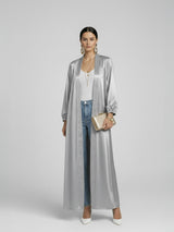 Gray Satin Abaya