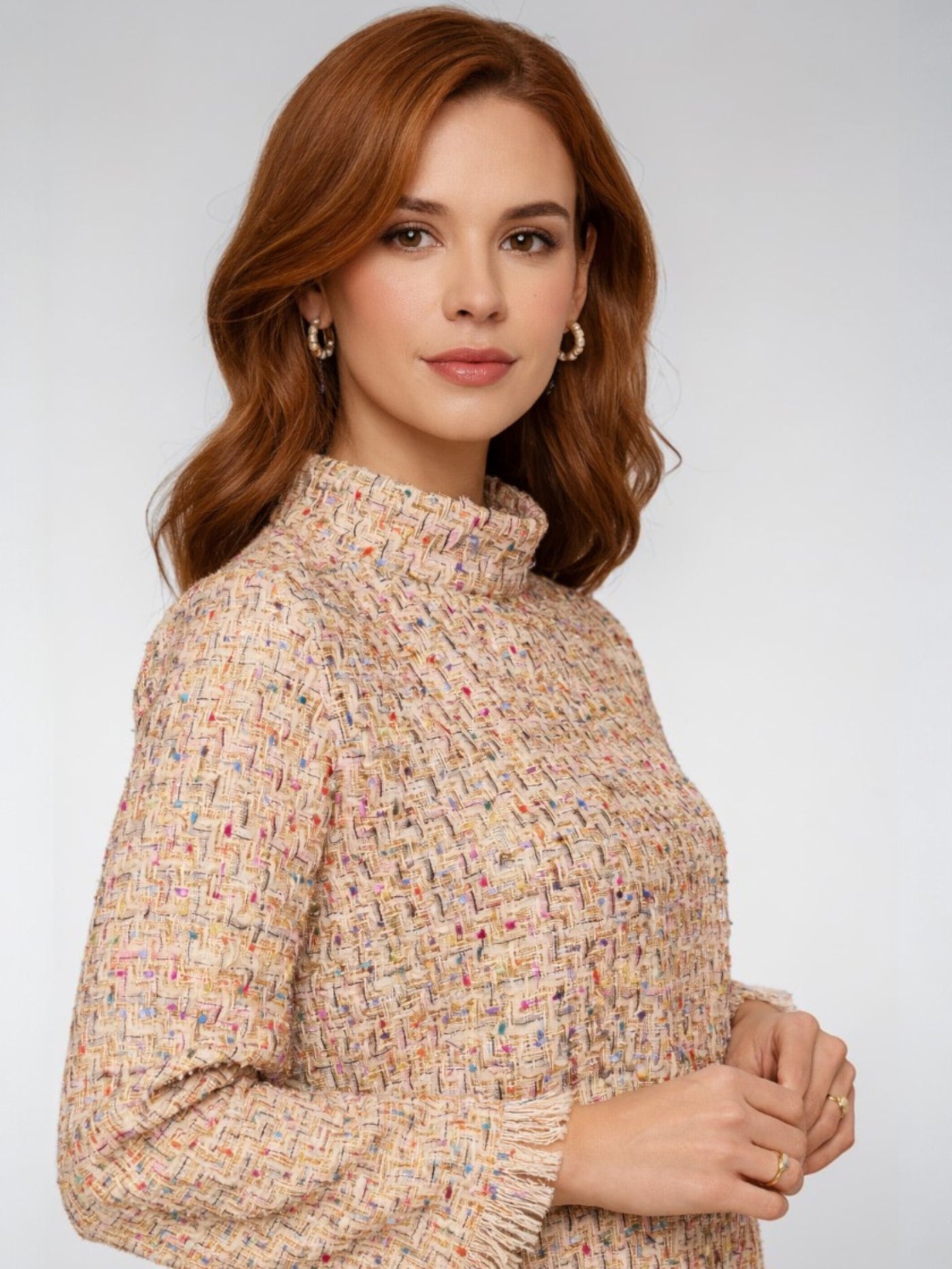 トップス HEVE Bubbly Tweed Confetti Tweed Shirt – ALBANA New York