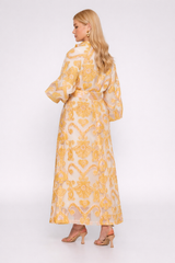 Golden Baroque Wrap Dress