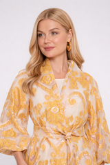 Golden Baroque Wrap Dress
