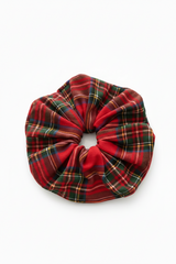 Red Tartan Plaid Oversized Scrunchie