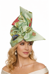 Green Floral Brocade Turbana
