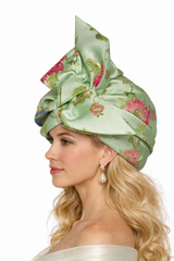 Green Floral Brocade Turbana