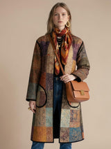 IMPERIAL MOSAIC SILK MID COAT— NOIR TRIM