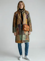 IMPERIAL MOSAIC SILK MID COAT— GOLD TRIM