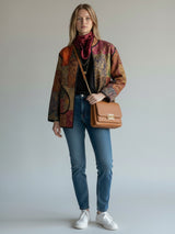 IMPERIAL MOSAIC SILK JACKET — NOIR TRIM