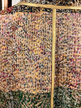 IMPERIAL MOSAIC SILK MID COAT— GOLD TRIM