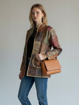 IMPERIAL MOSAIC SILK JACKET — GOLD TRIM