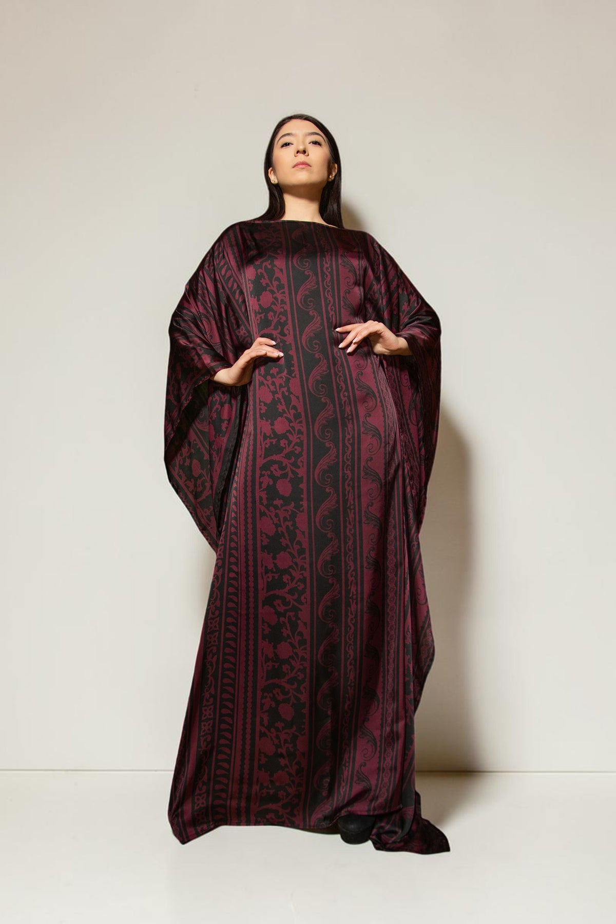 Printed Silk Kaftan Maxi Dress