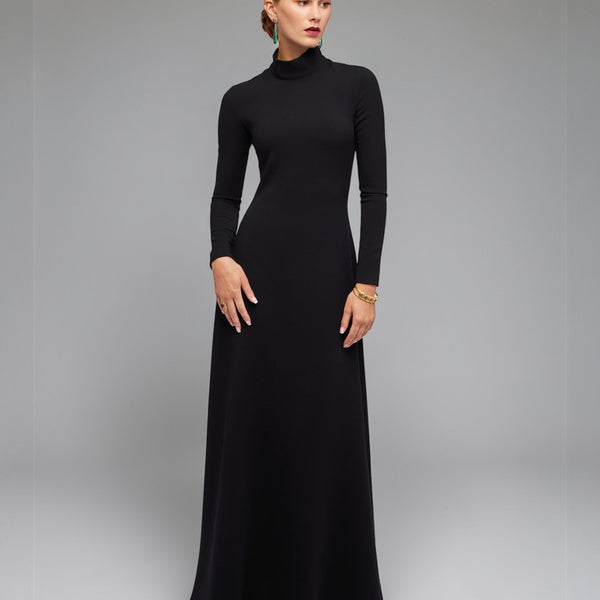 a-line dress black xl Women's Midi A-Line Dress