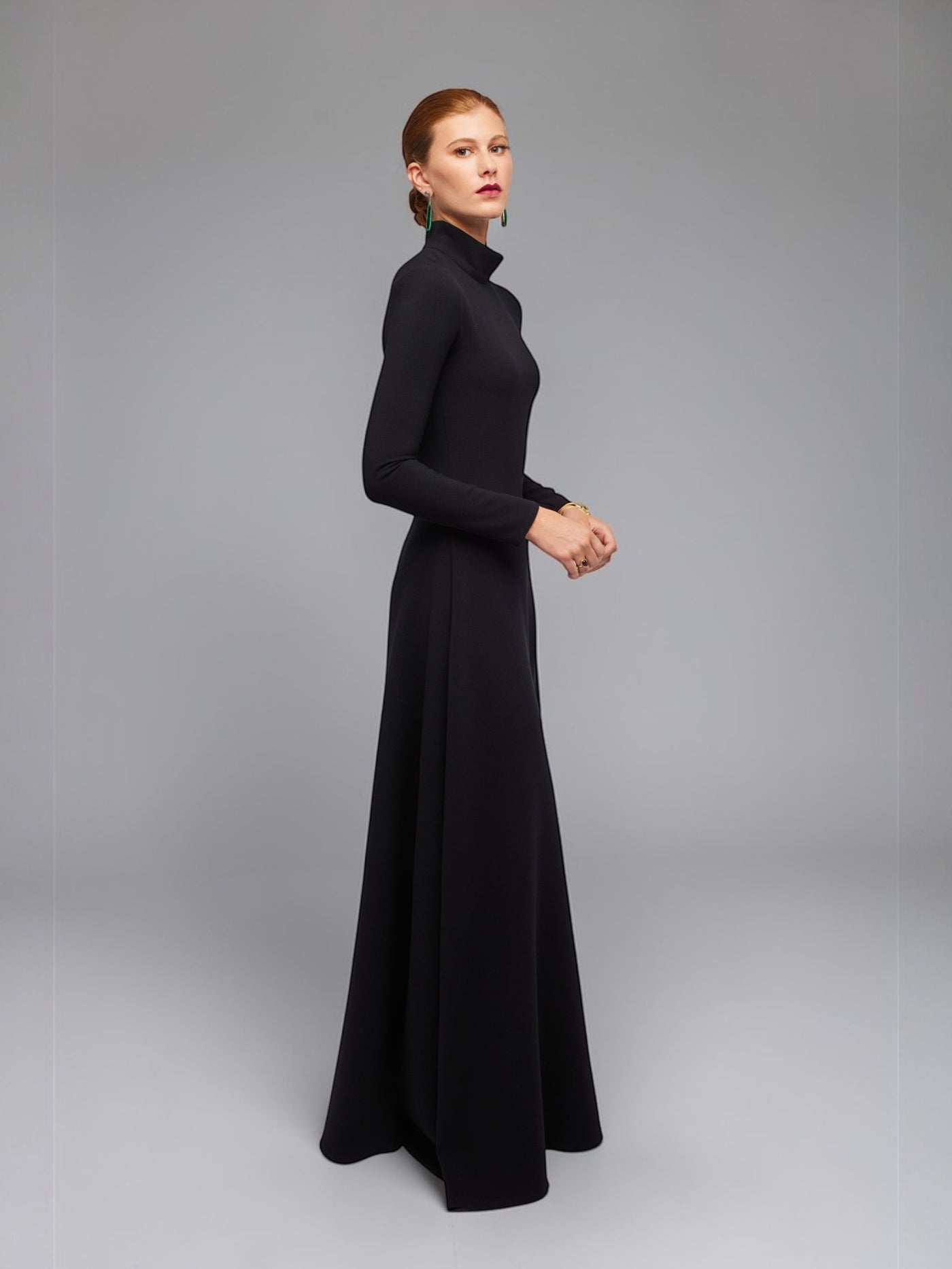 Classic Black A-Line Maxi Dress 14